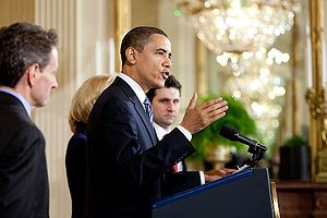 President Barack Obama delivers remarks to sma...